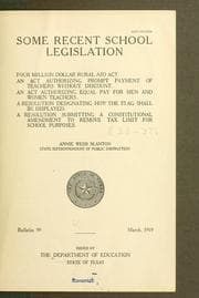 Tapa de Some recent school legislation ...
