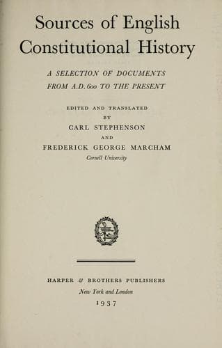 Tapa de Sources of English constitutional history
