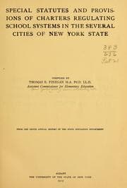 Tapa de Special statutes and provisions of charters regulating school systems in the several cities of New York state