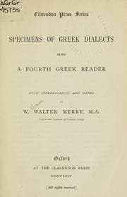 Tapa de Specimens of Greek dialects