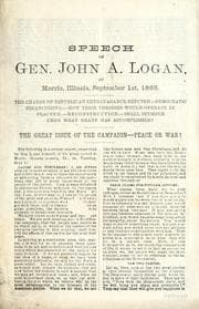 Tapa de Speech of Gen. John A. Logan at Morris, Illinois, September 1st, 1868