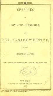 Tapa de Speech of the Hon. Daniel Webster, in the Senate of the United States, on the subject of slavery
