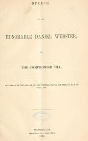 Tapa de Speech of the Honorable Daniel Webster, on the Compomise bill