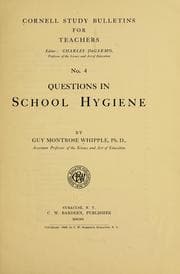 Tapa de Questions in school hygiene