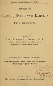 Tapa de Stories of Crsus, Cyrus and Babylon from Herodotus