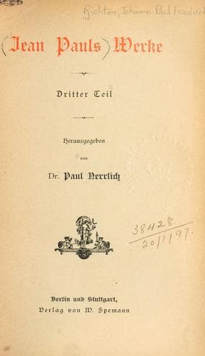 Tapa de Jean Pauls Werke
