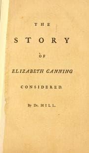 Tapa de The story of Elizabeth Canning considered