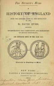 Tapa de The student's Hume. A history of England from the earliest times to the revolution in 1688
