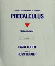 Tapa de Student's solutions manual to accompany Precalculus, a problems-oriented approach