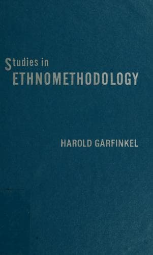 Tapa de Studies in ethnomethodology.