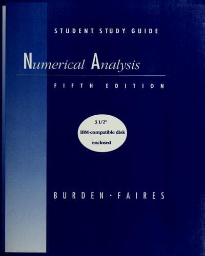 Tapa de Student study guide to accompany numerical analysis