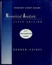 Tapa de Student study guide to accompany numerical analysis