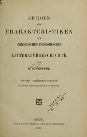 Tapa de Studien und Charakteristiken zur griechischen und römischen Literaturgeschichte