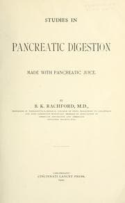 Tapa de Studies in pancreatic digestion made with pancreatic juice