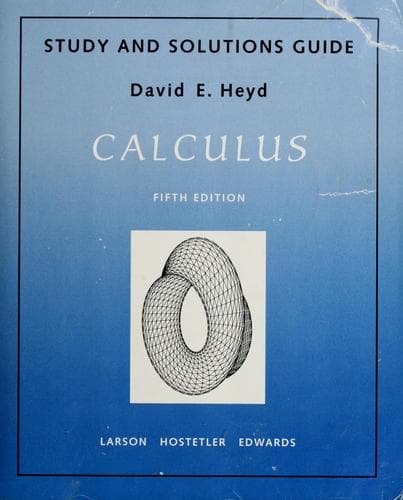 Tapa de Study and solutions guide for Calculus, fifth edition by Larson, Hostetler, and Edwards
