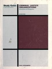 Tapa de Study guide to Criminal justice organizations