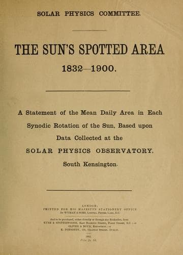 Tapa de Sun's spotted area, 1832-1900