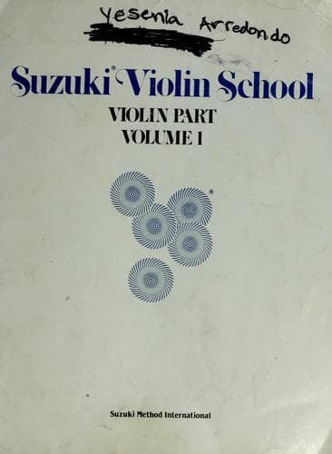 Tapa de Suzuki violin school