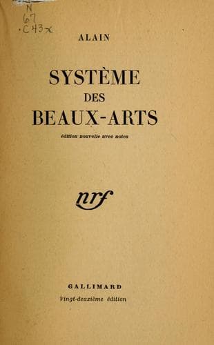 Tapa de Système des beaux-arts