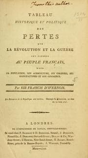 Tapa de Tableau historique et politique des pertes