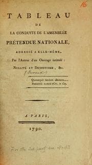 Tapa de Tableau de la conduite de l'Assemblée prétendue nationale, adressé à elle-même