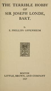 Tapa de The terrible hobby of Sir Joseph Londe, bart