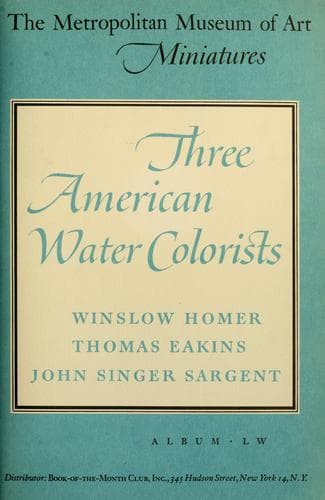 Tapa de Three American water-colorists