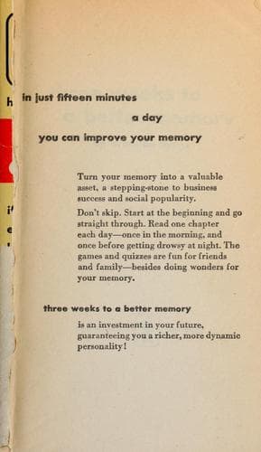 Tapa de Three weeks to a better memory
