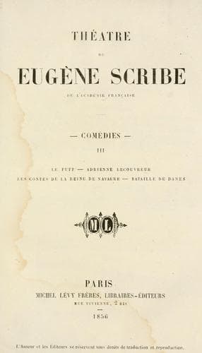 Tapa de Théâtre de Eugene Scribe.