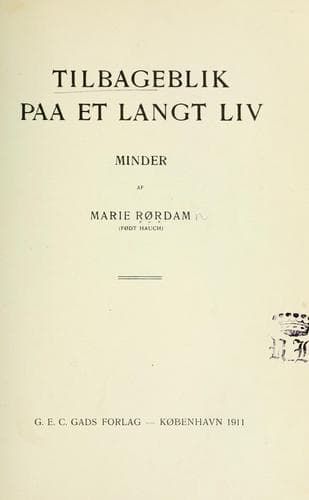 Tapa de Tilbageblik paa et langt Liv
