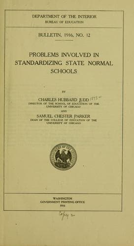 Tapa de Problems involved in standardizing state normal schools