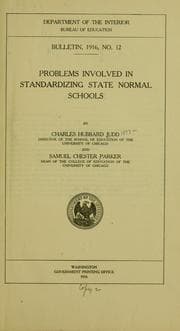 Tapa de Problems involved in standardizing state normal schools