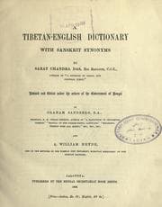 Tapa de A Tibetan-English dictionary with Sanskrit synonyms