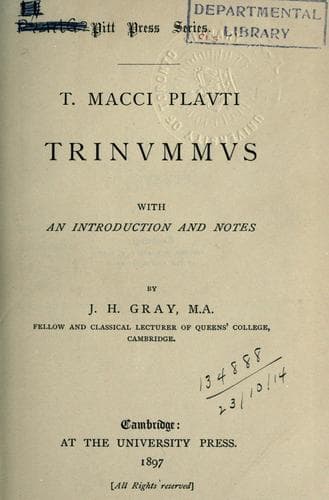 Tapa de T. Macci Plavti Trinvmmvs