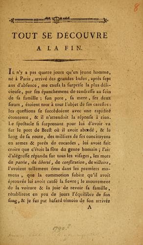 Tapa de Tout se découvre a la fin