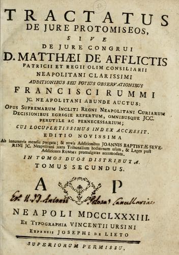Tapa de Tractatus De jure protomiseos