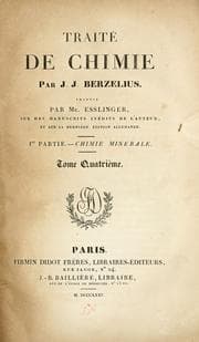 Tapa de Traité de chimie par J.J. Berzelius