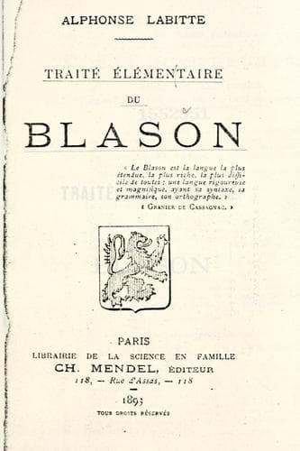 Tapa de Traité élémentaire du blason