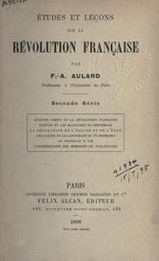 Tapa de Études et leçons sur la Révolution française