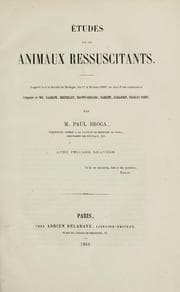 Tapa de Études sur les animaux ressuscitants