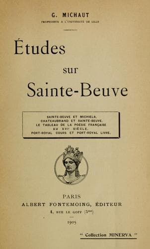 Tapa de Études sur Sainte-Beuve