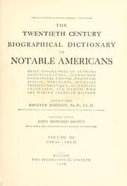 Tapa de The twentieth century biographical dictionary of notable Americans ...