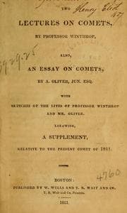 Tapa de Two lectures on comets