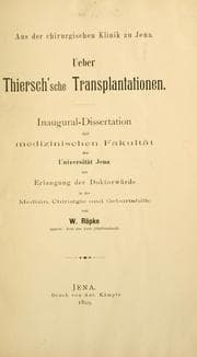Tapa de Ueber Thiersch'sche Transplantationen
