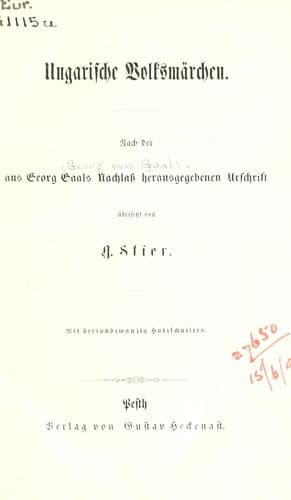 Tapa de Ungarische Volksmärchen