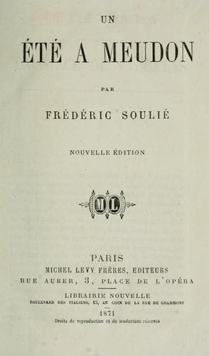 Tapa de Un été à Meudon.