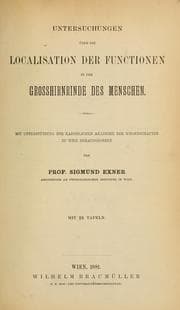Tapa de Untersuchungen über die Localisation der Functionen in der Grosshirnrinde des Menschen
