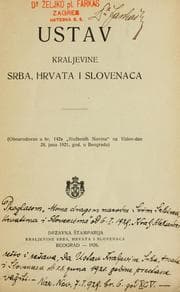 Tapa de Ustav Kraljevine Srba, Hrvata i Slovenaca