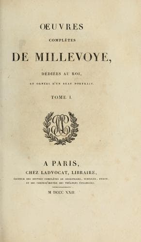 Tapa de Œuvres complètes de Millevoye