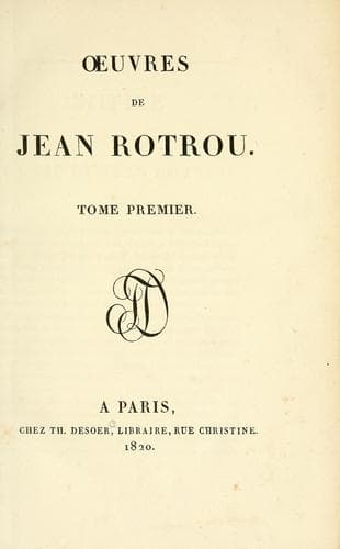 Tapa de Œuvres de Jean Rotrou.